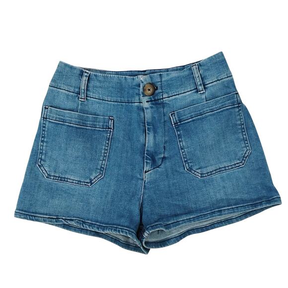 Anthropologie Maeve The Colette Denim Jeans Shorts High Rise Pockets Blue 29 - Picture 1 of 4